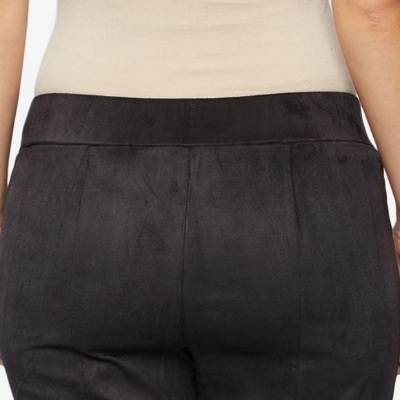 NWT A Pea In The Pod Maternity Faux Suede Below Belly Leggings Black - Picture 2 of 10